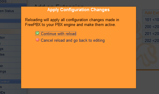 reload configuration file