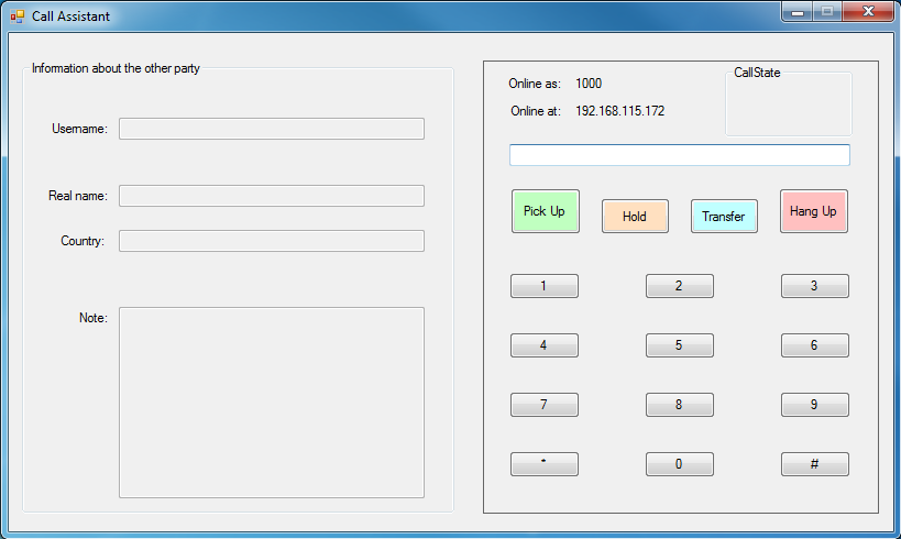call assistant example programs gui