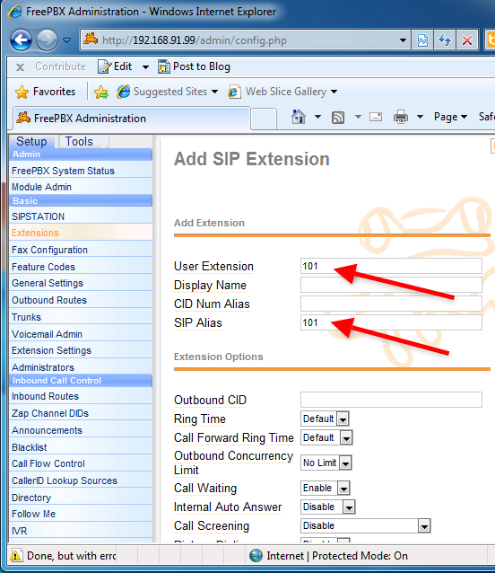 configuration fields