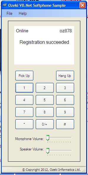 a simple windows forms gui for your softphone