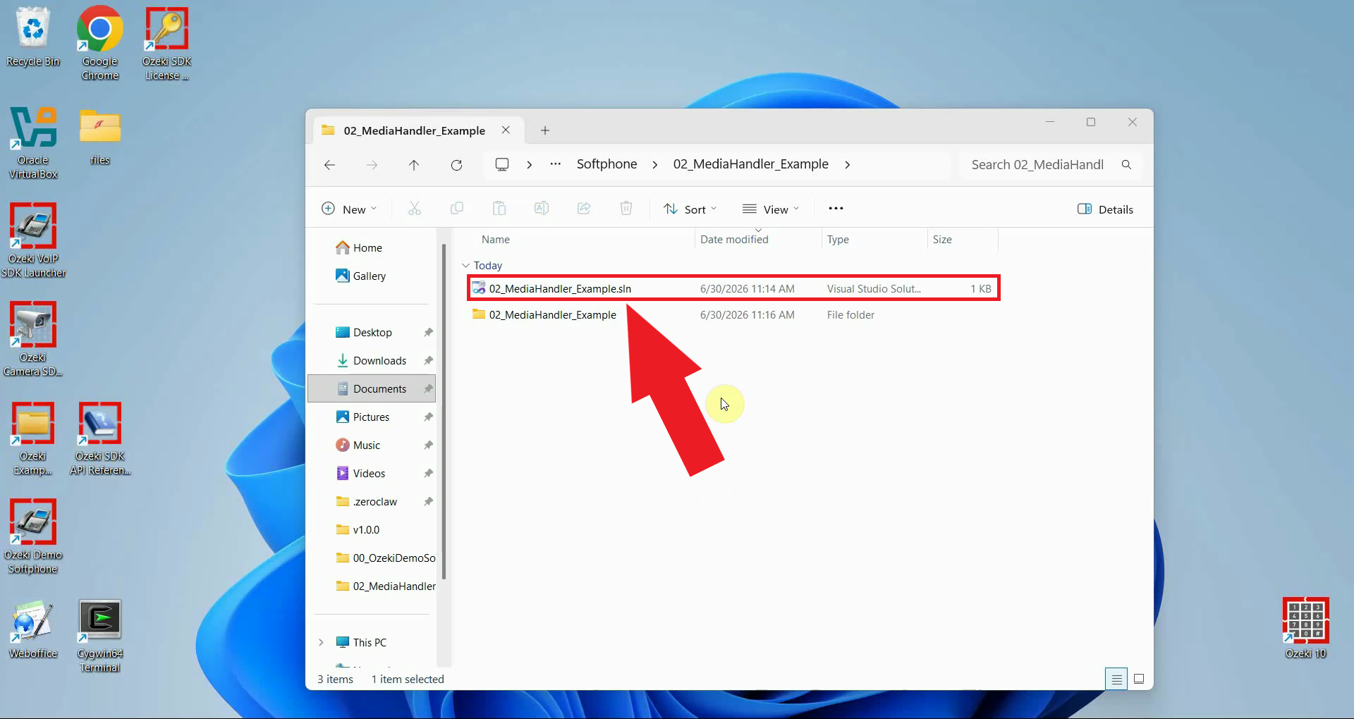 Open the MediaHandler example solution
