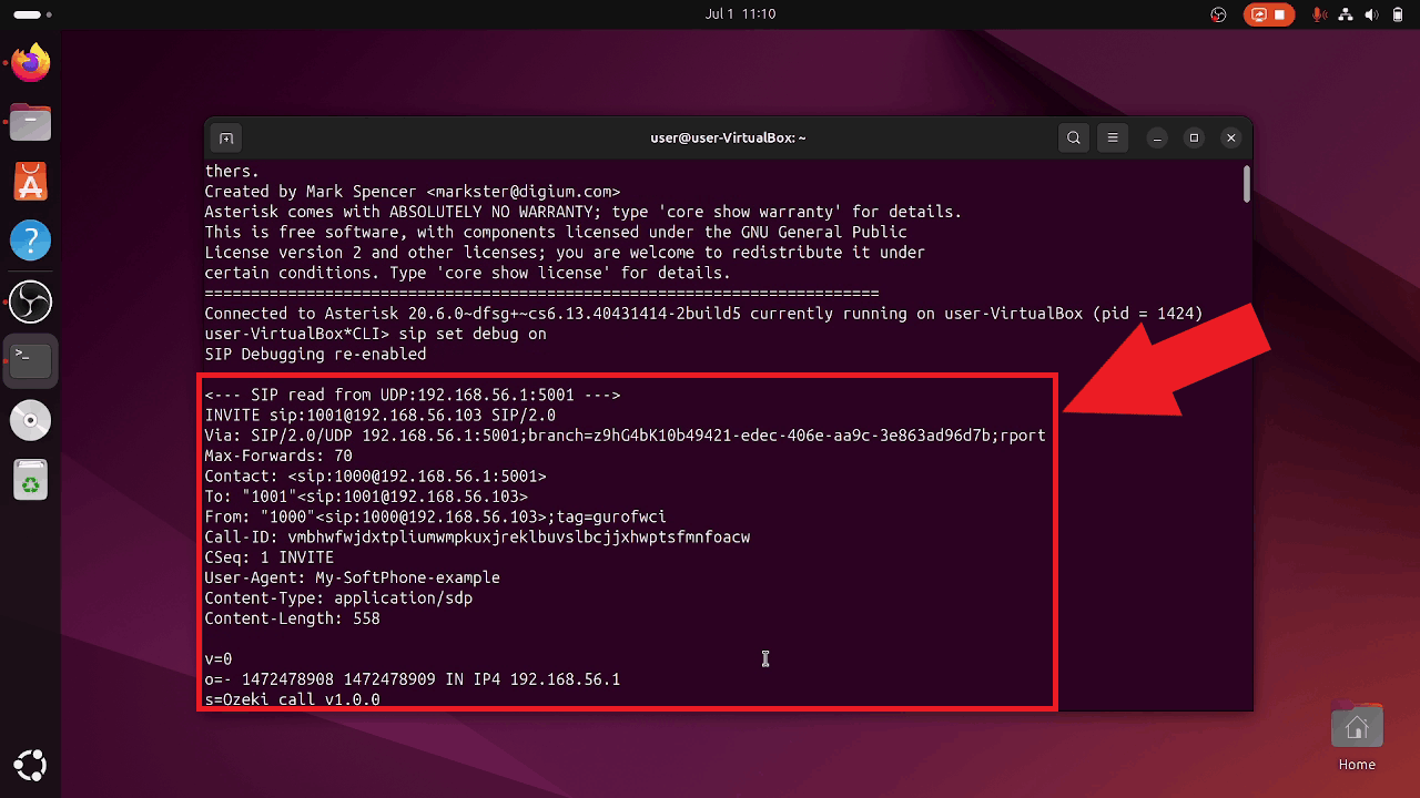 View SIP debugging information in Asterisk