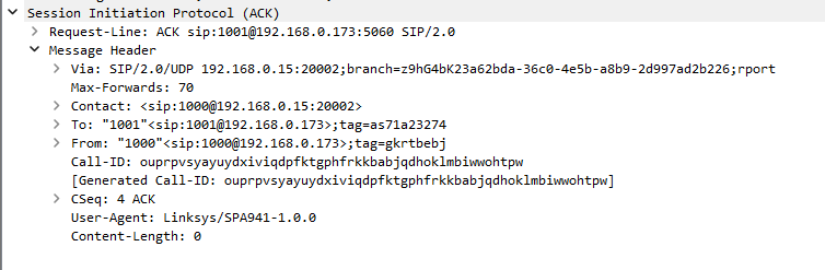 SIP Unhold ACK PDU