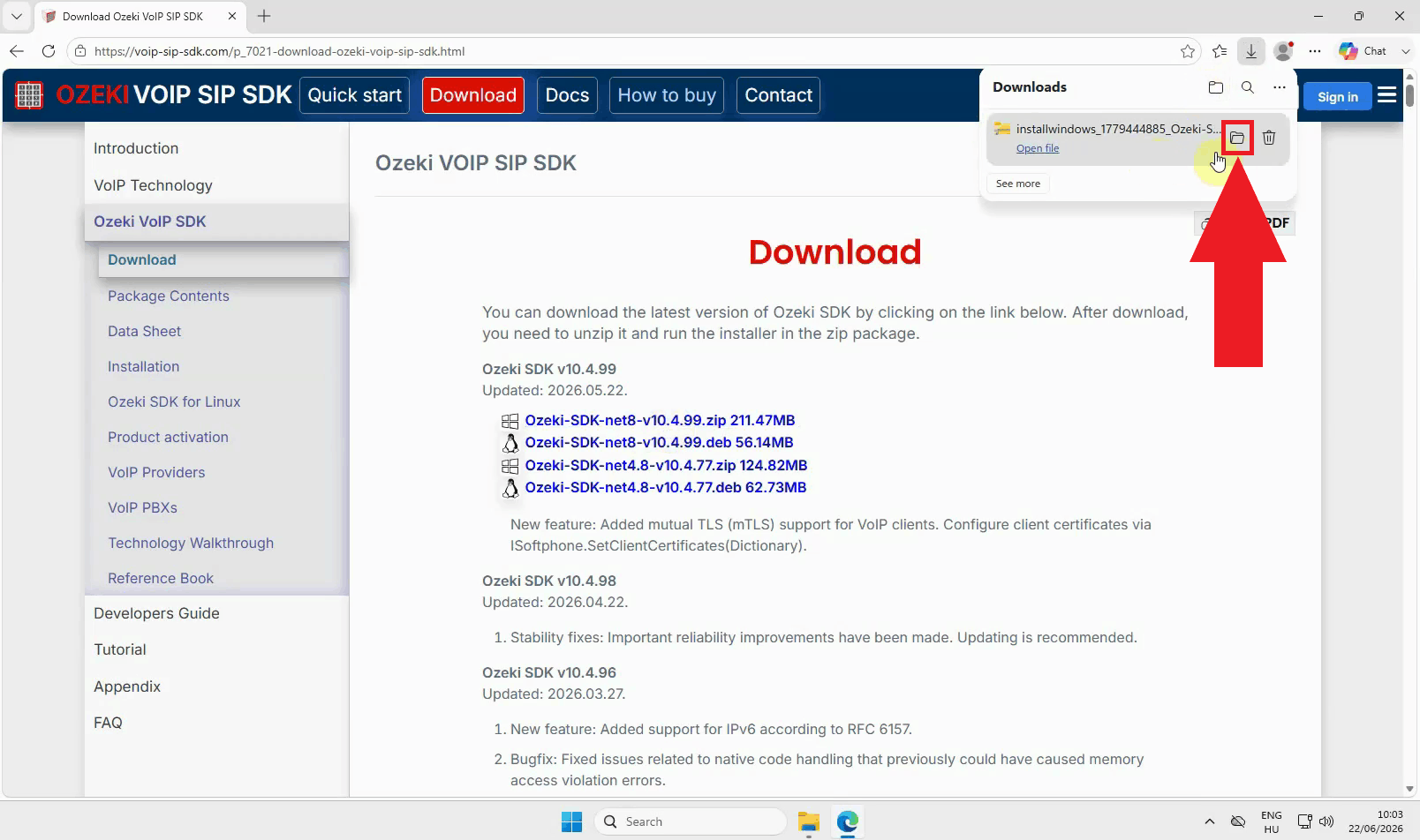 Open Downloads and locate zip folder