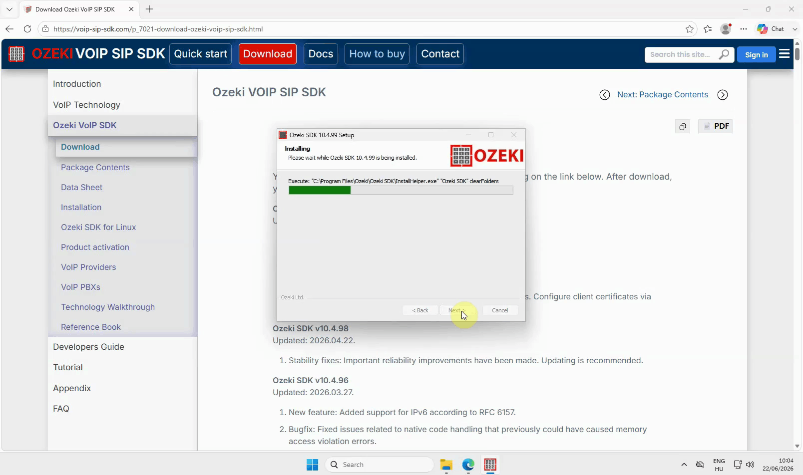 Wait for the installer to finish