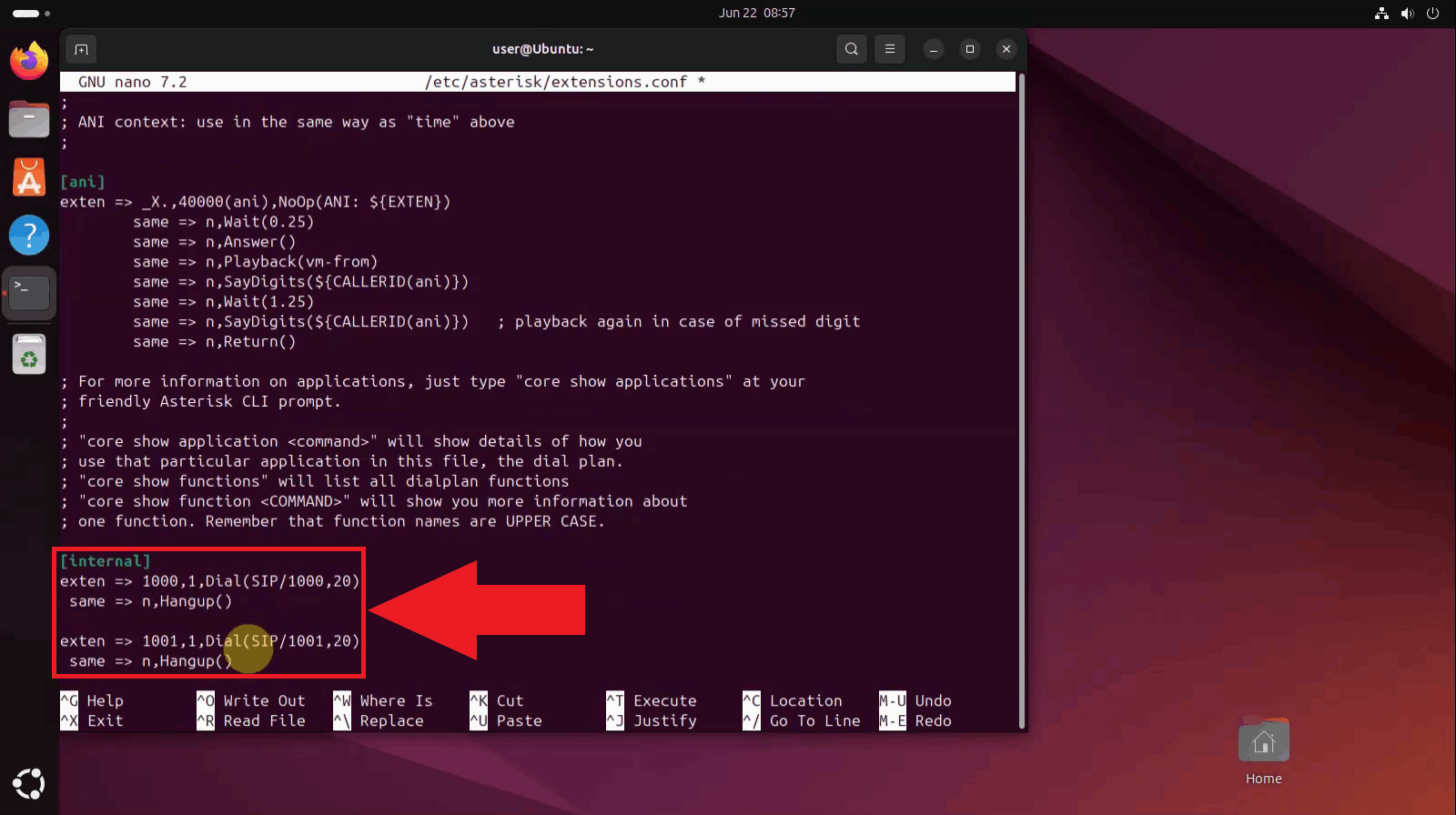 Configure extensions.conf