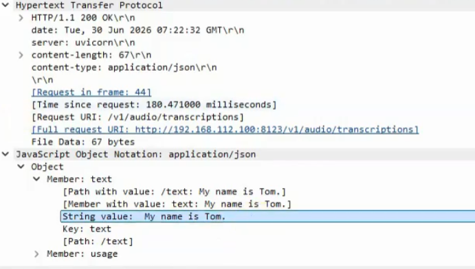 Whisper HTTP Response PDU